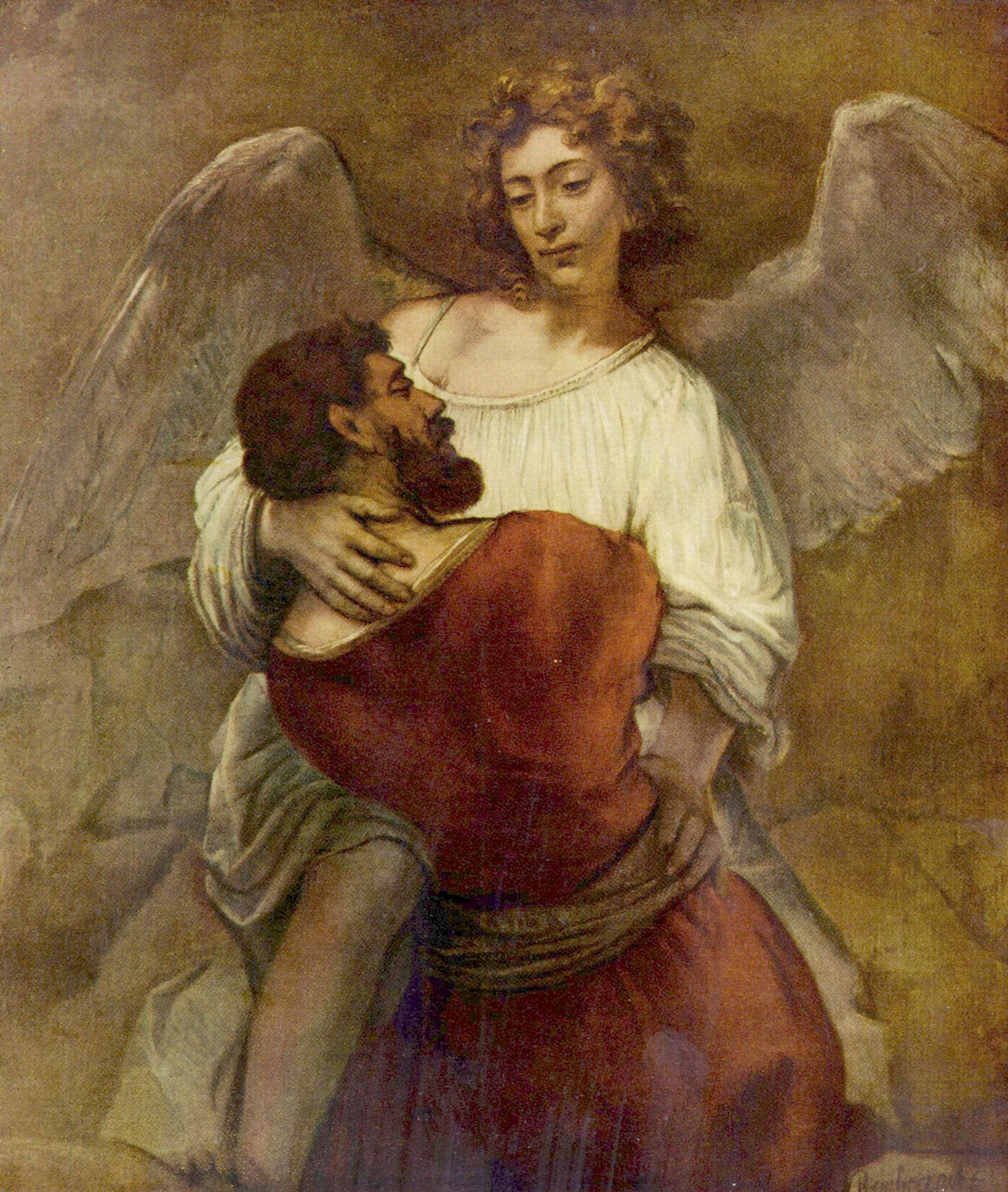 Jacob Wrestling with the Angel - Rembrandt