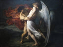 Jacob Wrestling with the Angel by Alexandre-Louis Leloir — hand-painted cultural oil painting reproduction on canvas