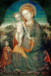The Madonna of Humility adored by Leonello d'Este by Jacopo Bellini — hand-painted cultural oil painting reproduction on canvas