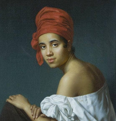 Creole in a Red Turban in modern living room