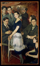 Les Six', group portrait of the avant-garde musical group sponsored by Jean Cocteau by Jacques-Émile Blanche — group oil painting wall art, Post Impressionism