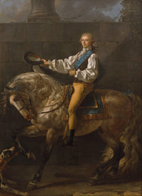 Equestrian Portrait of Stanislas Kostka Potocki by Jacques-Louis David — hand-painted animal oil painting reproduction on canvas