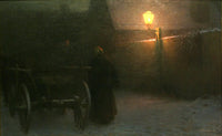 Twilight in Winter by Jakub Schikaneder — hand-painted botanical oil painting reproduction on canvas
