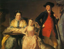 James and Mary Shuttleworth with One of Their Daughters by Joseph Wright — hand-painted portrait oil painting reproduction on canvas