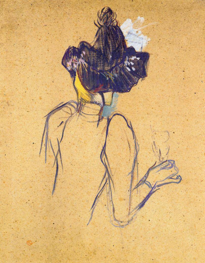 Jane Avril Seen from the Back - Henri de Toulouse-Lautrec