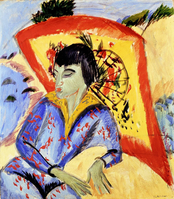 Japanese by Ernst Ludwig Kirchner — hand-painted portrait oil painting reproduction on canvas