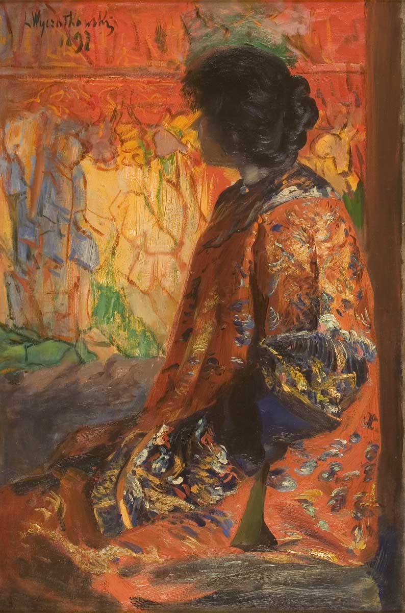Japanese Woman by Leon WyczóÅkowski — hand-painted portrait oil painting reproduction on canvas