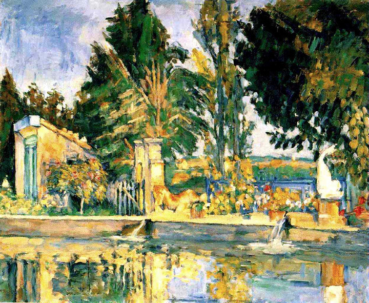 Jas de Bouffan, the pool by Paul Cezanne — hand-painted botanical oil painting reproduction on canvas