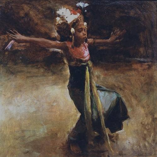 Javanese dancer by Romualdo Locatelli — hand-painted portrait oil painting reproduction on canvas