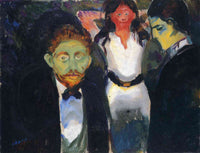 Jealousy. From the series The Green Room by Edvard Munch — hand-painted portrait oil painting reproduction on canvas