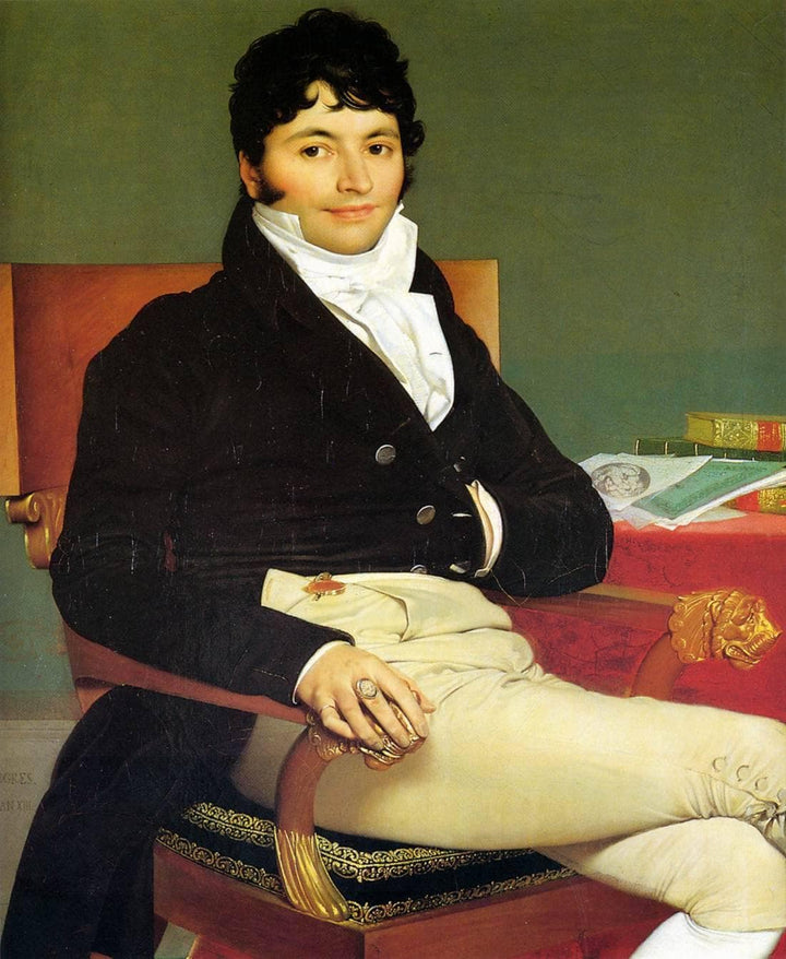 Portrait of Monsieur Rivière by Jean Auguste Dominique Ingres — hand-painted portrait oil painting reproduction on canvas