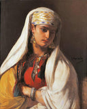 Young oriental woman by Jean-François Portaels — female oil painting wall art, Orientalism