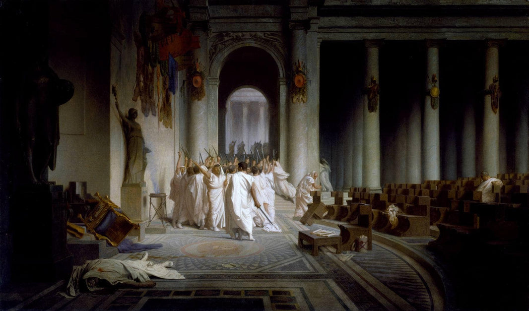 The Death of Caesar by Jean-Leon Gerome — hand-painted architectural oil painting reproduction on canvas