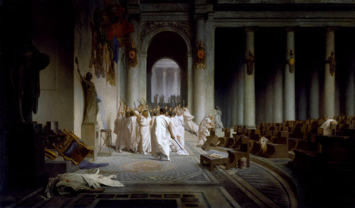 The Death of Caesar by Jean-Leon Gerome — hand-painted architectural oil painting reproduction on canvas