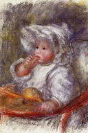 Jean Renoir in a Chair (Child with a Biscuit) by Pierre-Auguste Renoir — children oil painting wall art, Impressionism