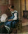 Jeanne Holding a fan in study