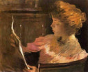 Jesse Steele Reading by John White Alexander — hand-painted portrait oil painting reproduction on canvas