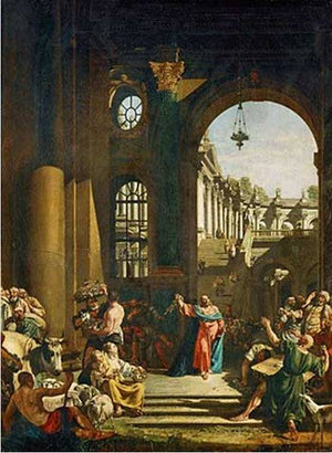 Jesus Cleansing the Temple - Bernardo Bellotto