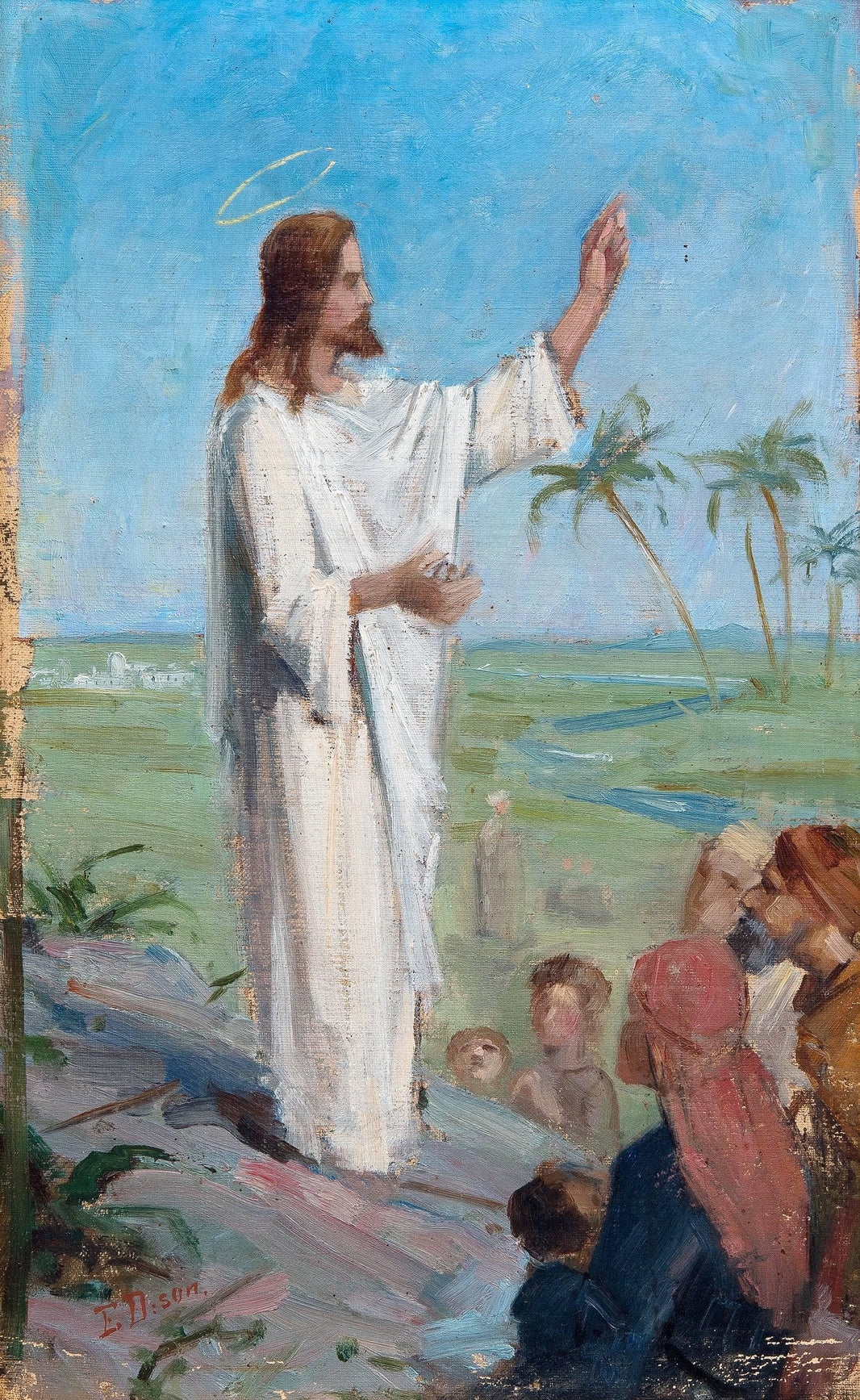 Jesus by Elin Danielson-Gambogi — hand-painted cultural oil painting reproduction on canvas