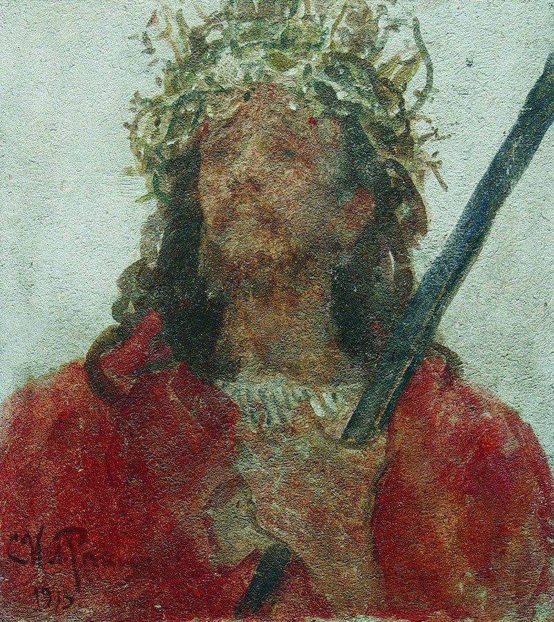 Jesus in a crown of thorns on gallery wrap