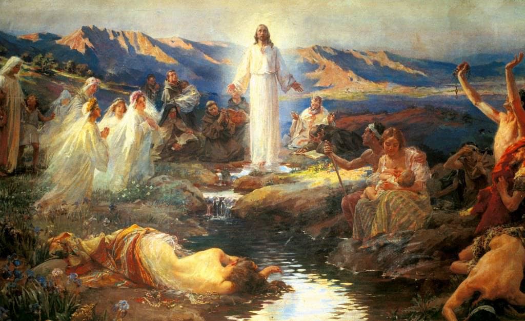 Jesús Manantial de Amor by José Garnelo — hand-painted cultural oil painting reproduction on canvas
