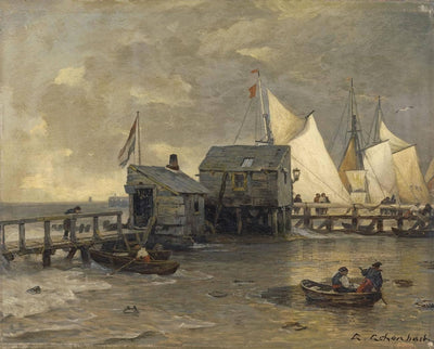 Jetty with sailing boats in apartment