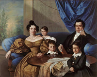 Dr. FruÅ¡iÄ with his family by Giuseppe Tominz — hand-painted portrait oil painting reproduction on canvas