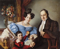 The Brucker family by Giuseppe Tominz — hand-painted portrait oil painting reproduction on canvas