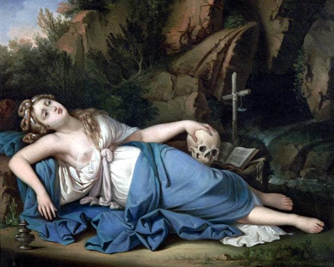 Mary Magdalene by Giuseppe Tominz — hand-painted portrait oil painting reproduction on canvas