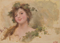 Bust of young woman smiling