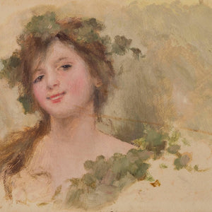 Bust of young woman smiling