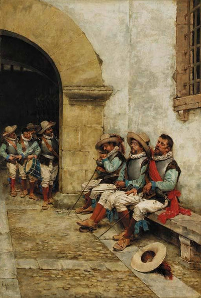 The Three Musketeers by Joaquín Agrasot — oil painting reproduction