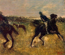 Jockeys by Edgar Degas — hand-painted animal oil painting reproduction on canvas