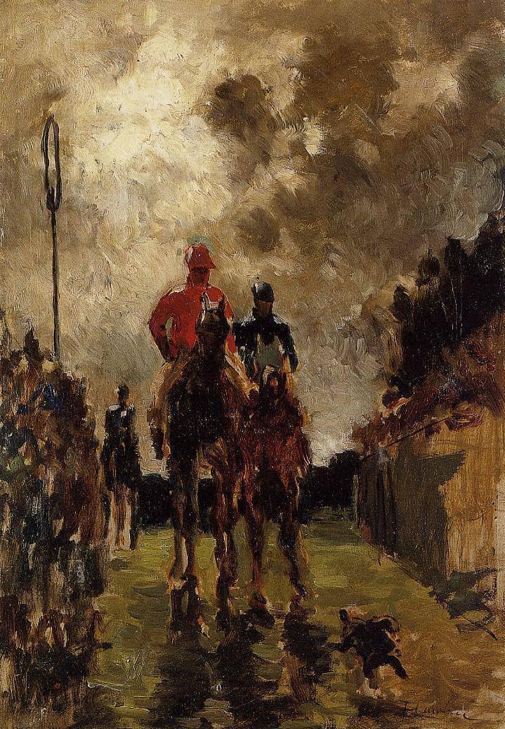 Jockeys by Henri de Toulouse-Lautrec — hand-painted animal oil painting reproduction on canvas