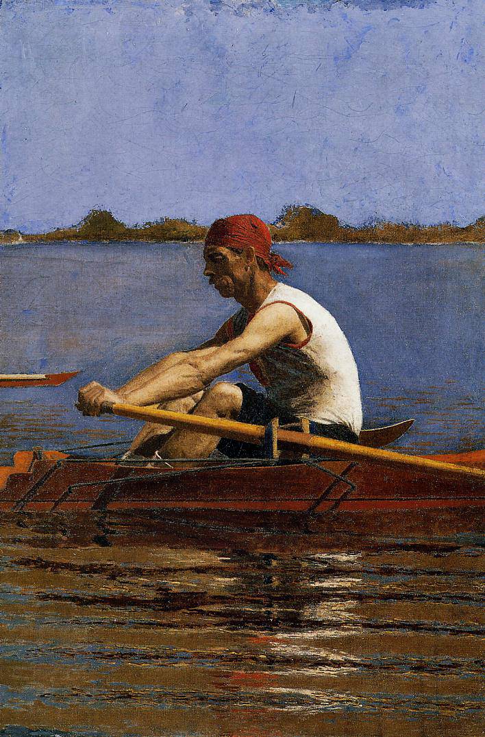 John Biglin in a Single Scull - Thomas Eakins