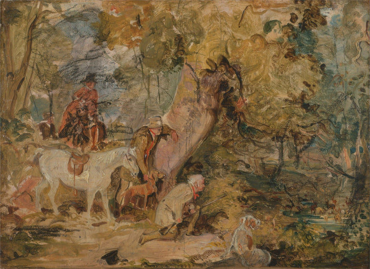A Sketch for `Foresters Stalking Deer' by John Frederick Lewis — hand-painted fantasy oil painting reproduction on canvas