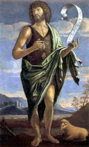 John the Baptist by Bartolomeo Veneto — male oil painting wall art, High Renaissance