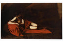 John the Baptist (Reclining Baptist) by Caravaggio — religion oil painting wall art, Tenebrism