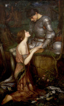 Lamia and the Soldier by John William Waterhouse — female oil painting wall art, Romanticism