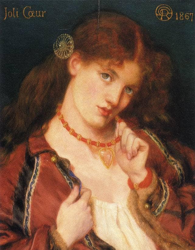 Joli Coeur (French for) by Dante Gabriel Rossetti — hand-painted portrait oil painting reproduction on canvas