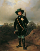 Josef Strommer as a hunter by August von Pettenkofen — hand-painted portrait oil painting reproduction on canvas