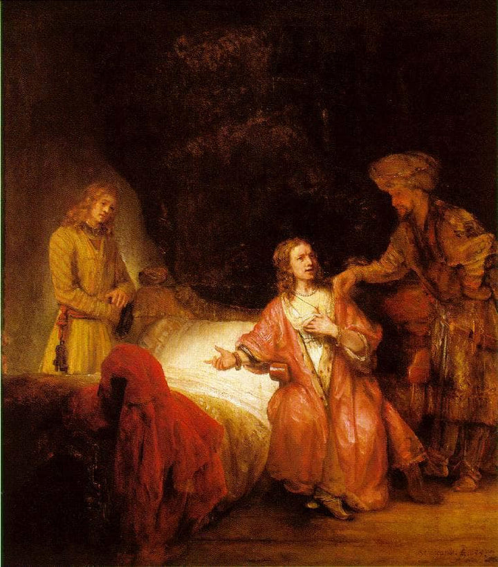 Joseph Accused by Potiphar's Wife by Rembrandt — hand-painted portrait oil painting reproduction on canvas