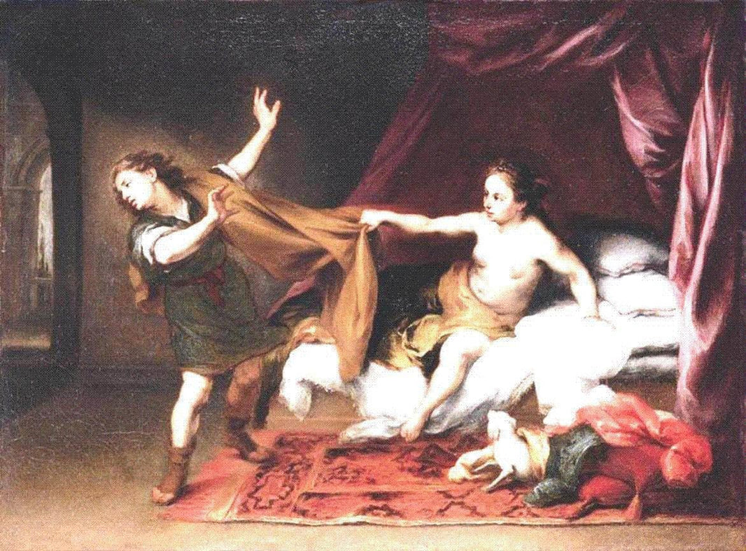 Joseph and Potiphar's Wife by Bartolome Esteban Murillo — hand-painted cultural oil painting reproduction on canvas