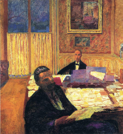 Joseph Bernheim Jeune and Gaston Bernheim de Villers in dining room