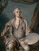 Joseph-Marie Vien with Palette by Joseph Duplessis — hand-painted portrait oil painting reproduction on canvas