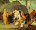 Joseph's Brothers Find the Silver Goblet in Benjamin's Pack by Alexander Ivanov — religion oil painting wall art, Academicism