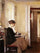 Josephine Knitting in entryway