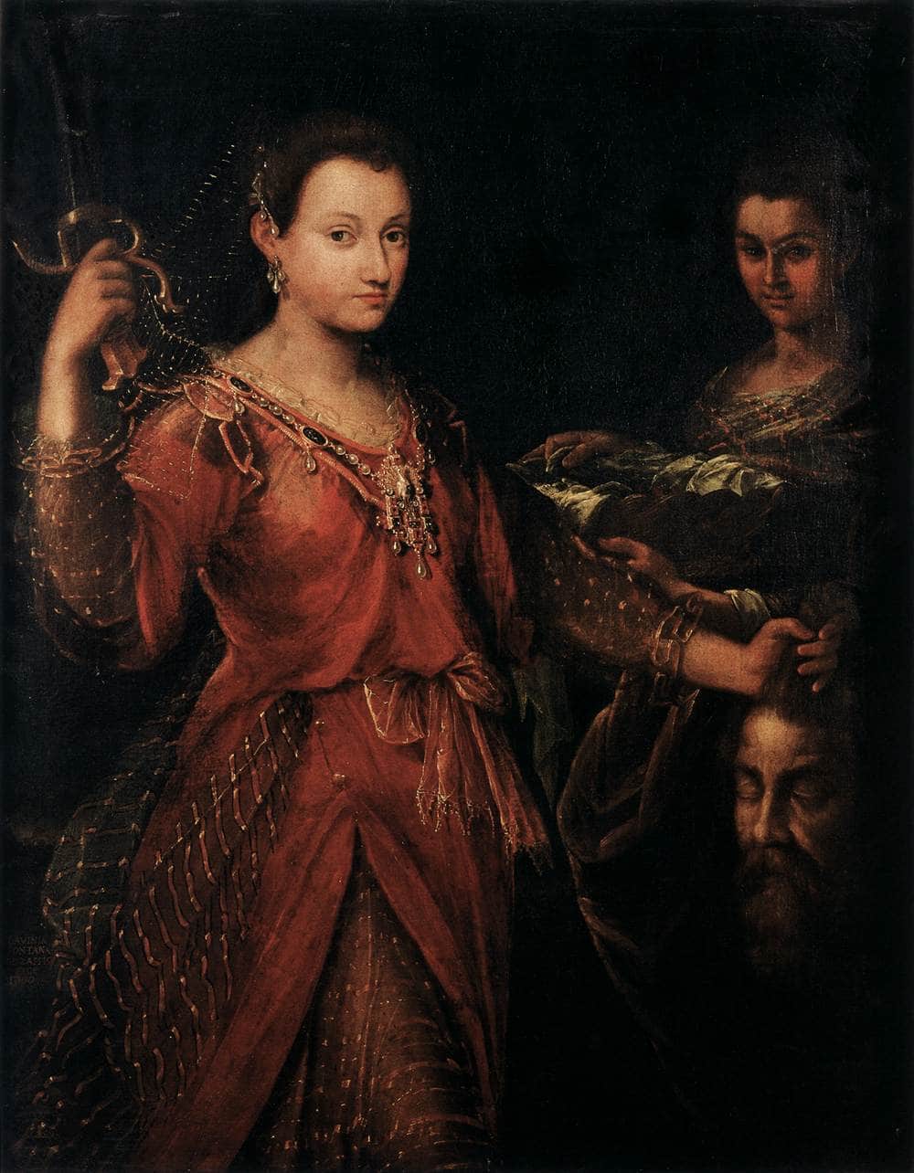 Judith with the Head of Holofernes by Lavinia Fontana — hand-painted portrait oil painting reproduction on canvas