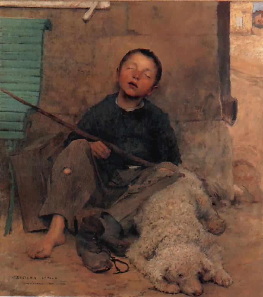 The Blind Beggar by Jules Bastien-Lepage, hand-painted portrait oil painting reproduction on canvas