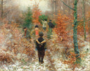 Juletræsfældning by Hans Andersen Brendekilde — forest oil painting wall art, Realism